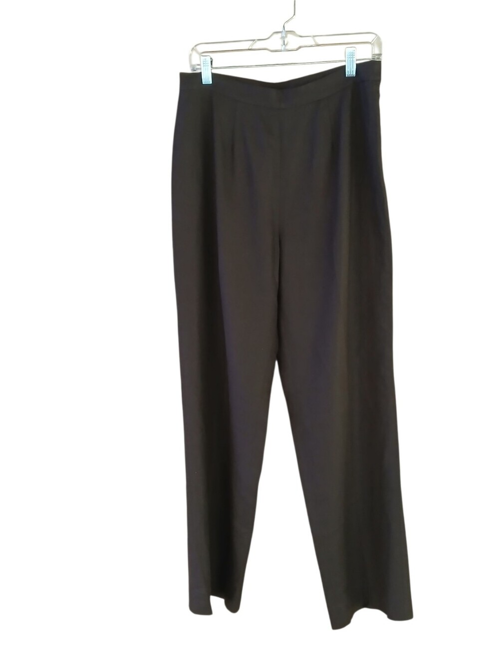 Kasper Brown High Waisted Straight Leg Lined Linen Blend Pants Size 8